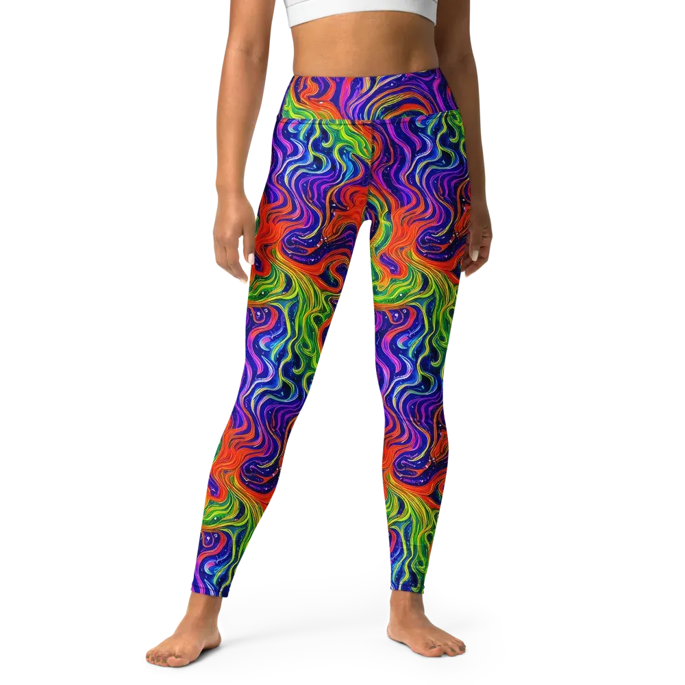 Kaleidoscope Tide on Yoga Leggings — Front