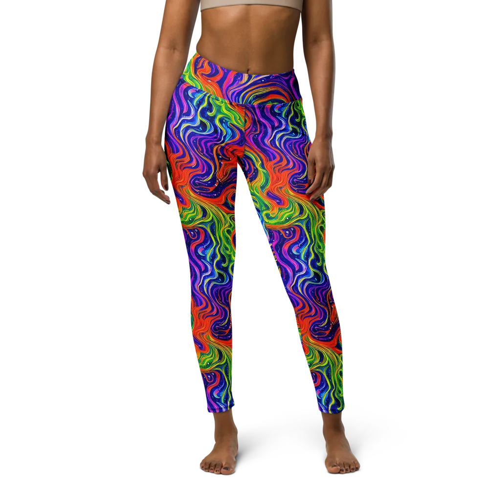 Kaleidoscope Tide on Yoga Leggings — Front
