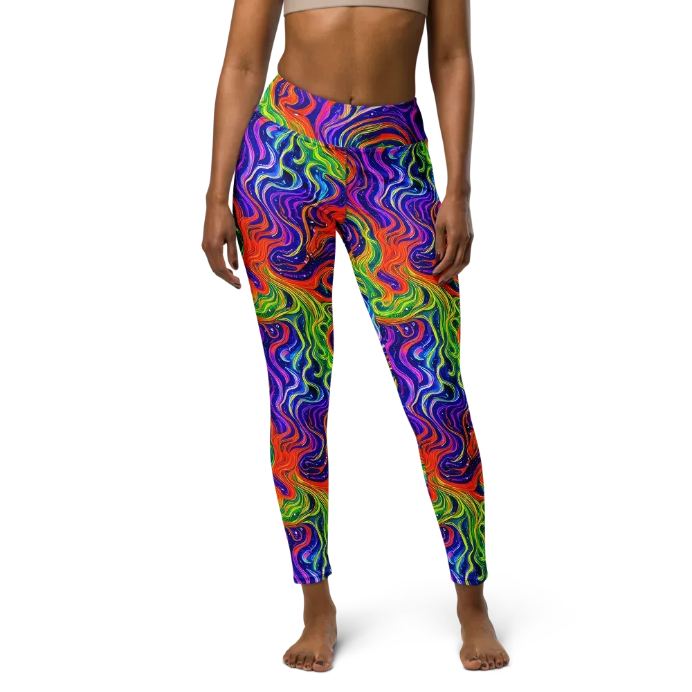 Kaleidoscope Tide on Yoga Leggings — Front