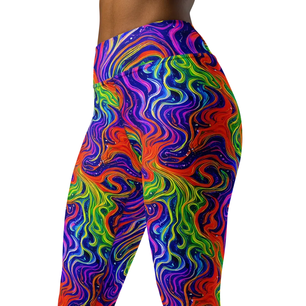 Kaleidoscope Tide on Yoga Leggings — Left Front