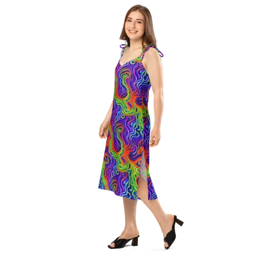 Kaleidoscope Tide on a Slip Dress