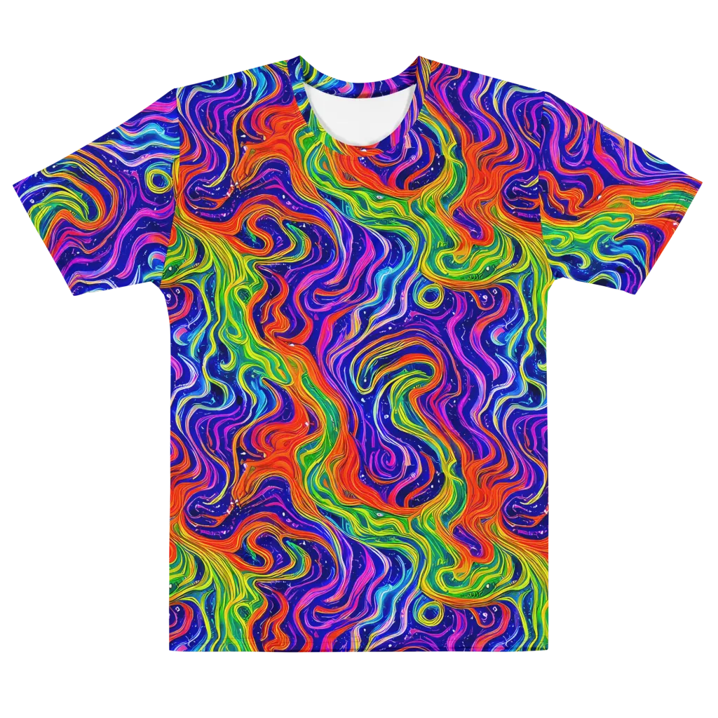 Kaleidoscope Tide on Men's Cotton Crew Neck T-Shirt — Front