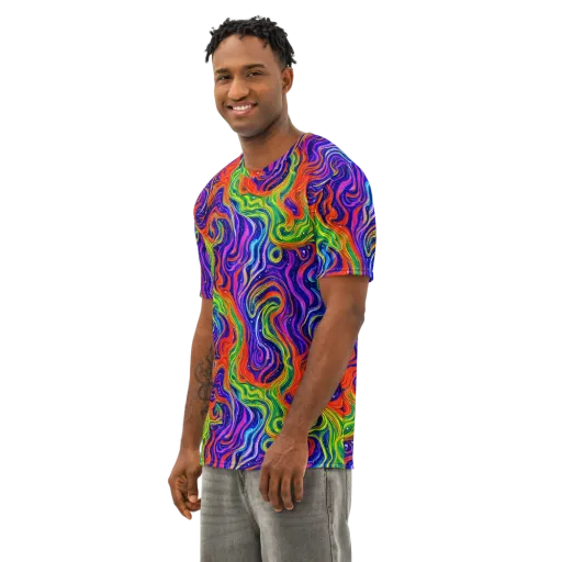 Kaleidoscope Tide on a Men's Cotton Crew Neck T-Shirt