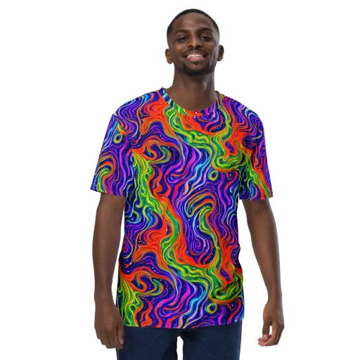 Kaleidoscope Tide on a Men's Crew Neck T-Shirt