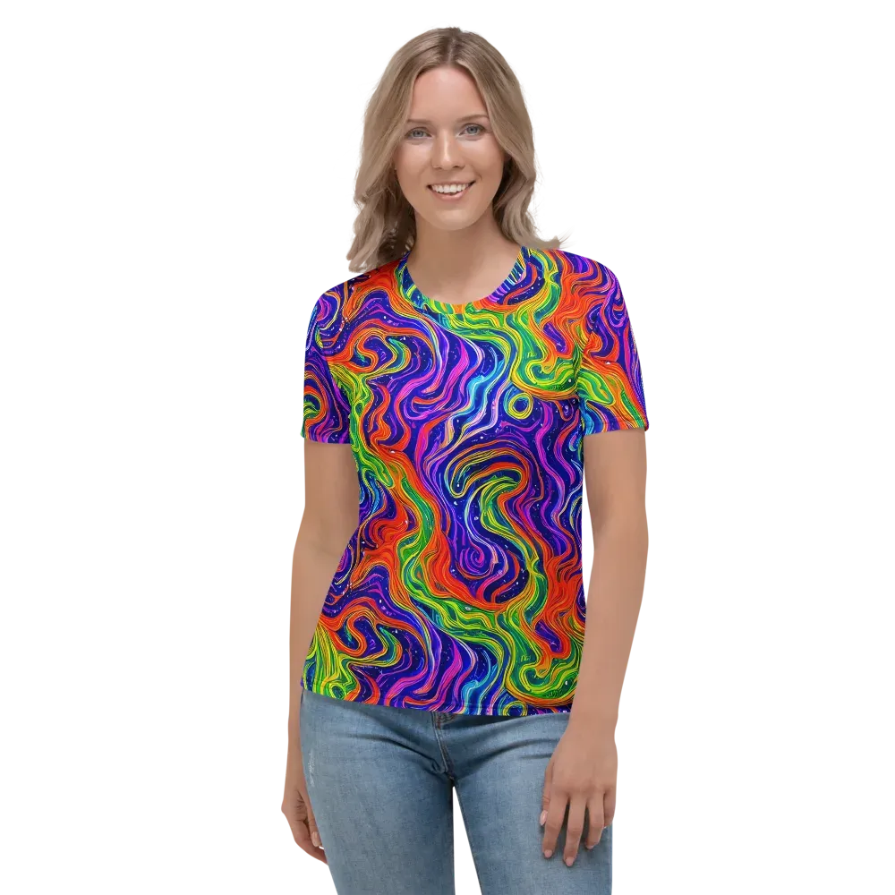 Kaleidoscope Tide on Women's Crew Neck T-Shirt — Front
