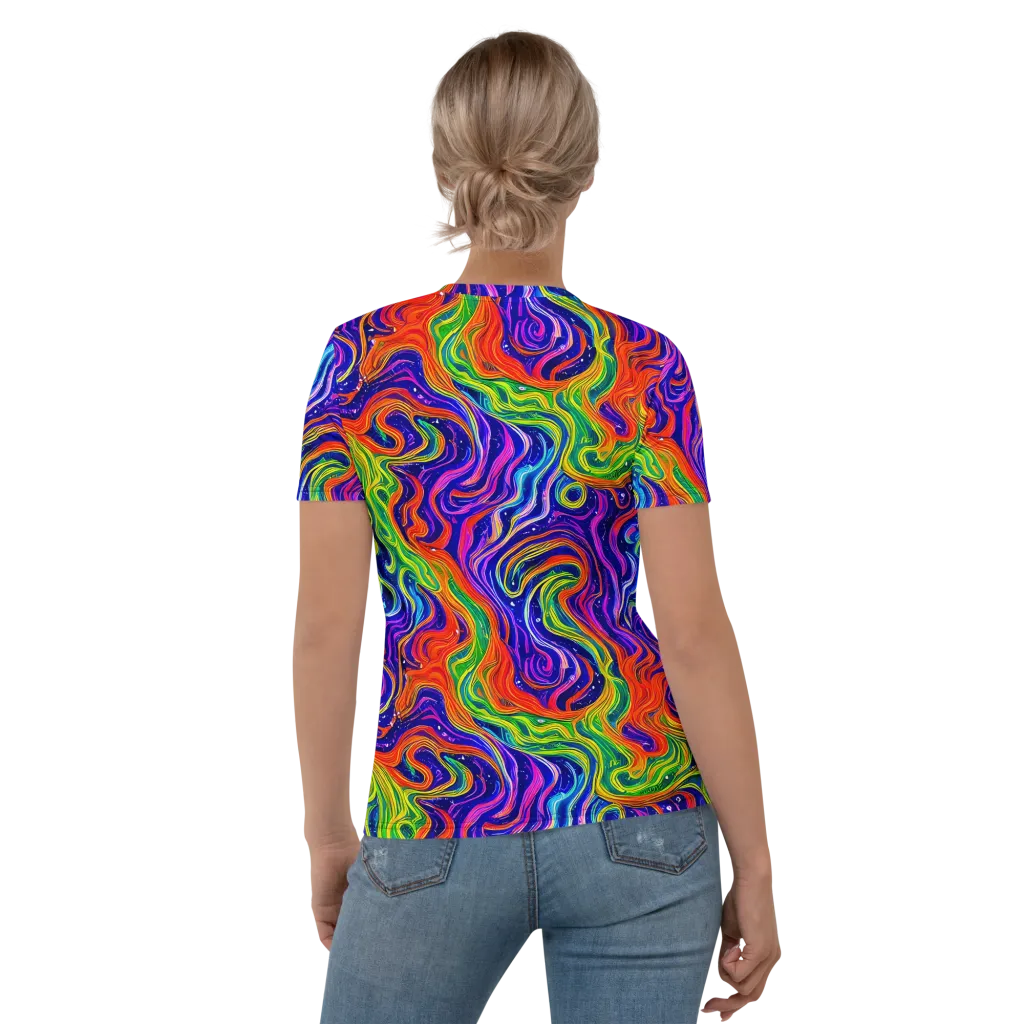 Kaleidoscope Tide on Women's Crew Neck T-Shirt — Back