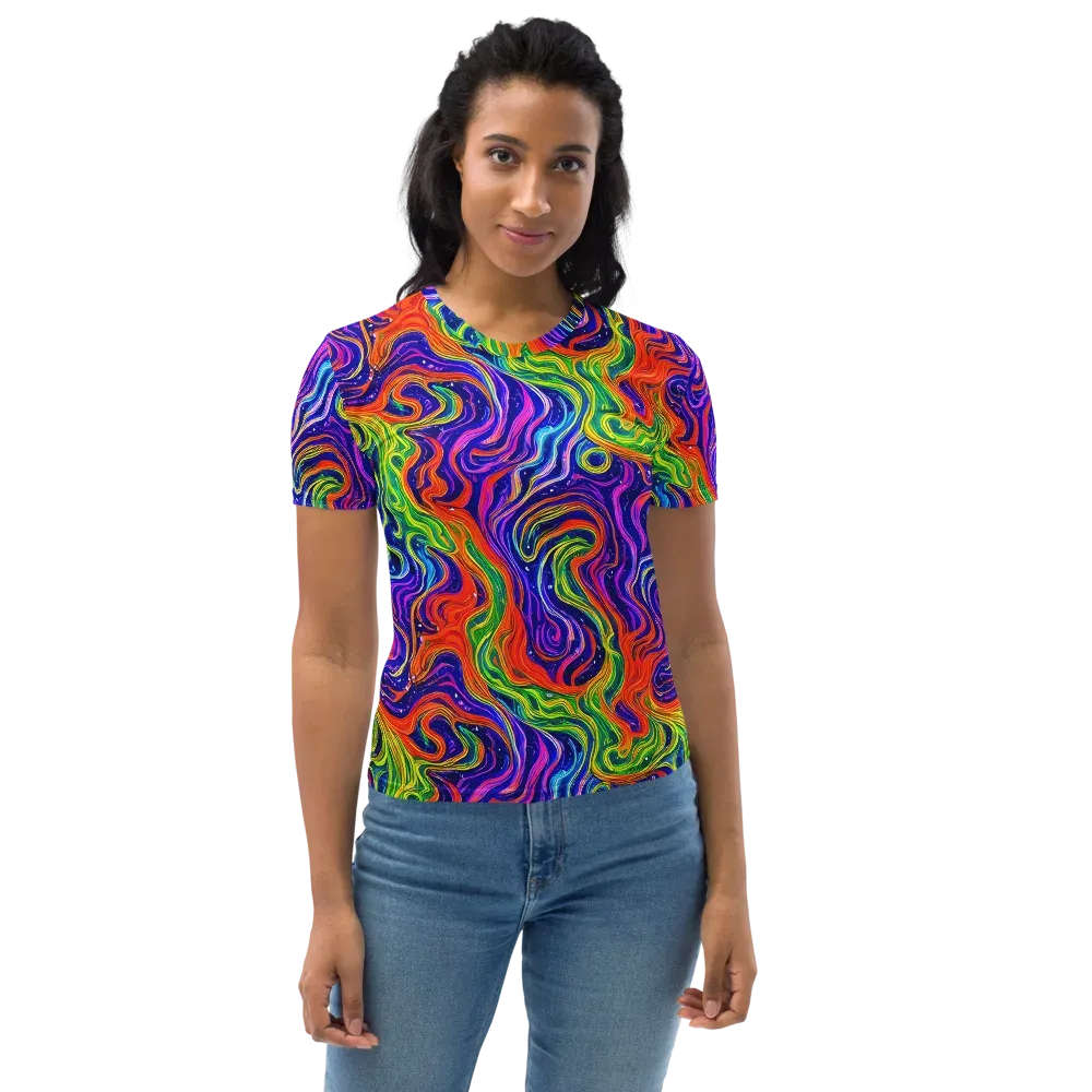 Kaleidoscope Tide on Women's Crew Neck T-Shirt — Front