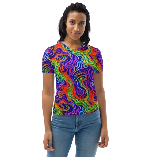 Kaleidoscope Tide on a Women's Crew Neck T-Shirt