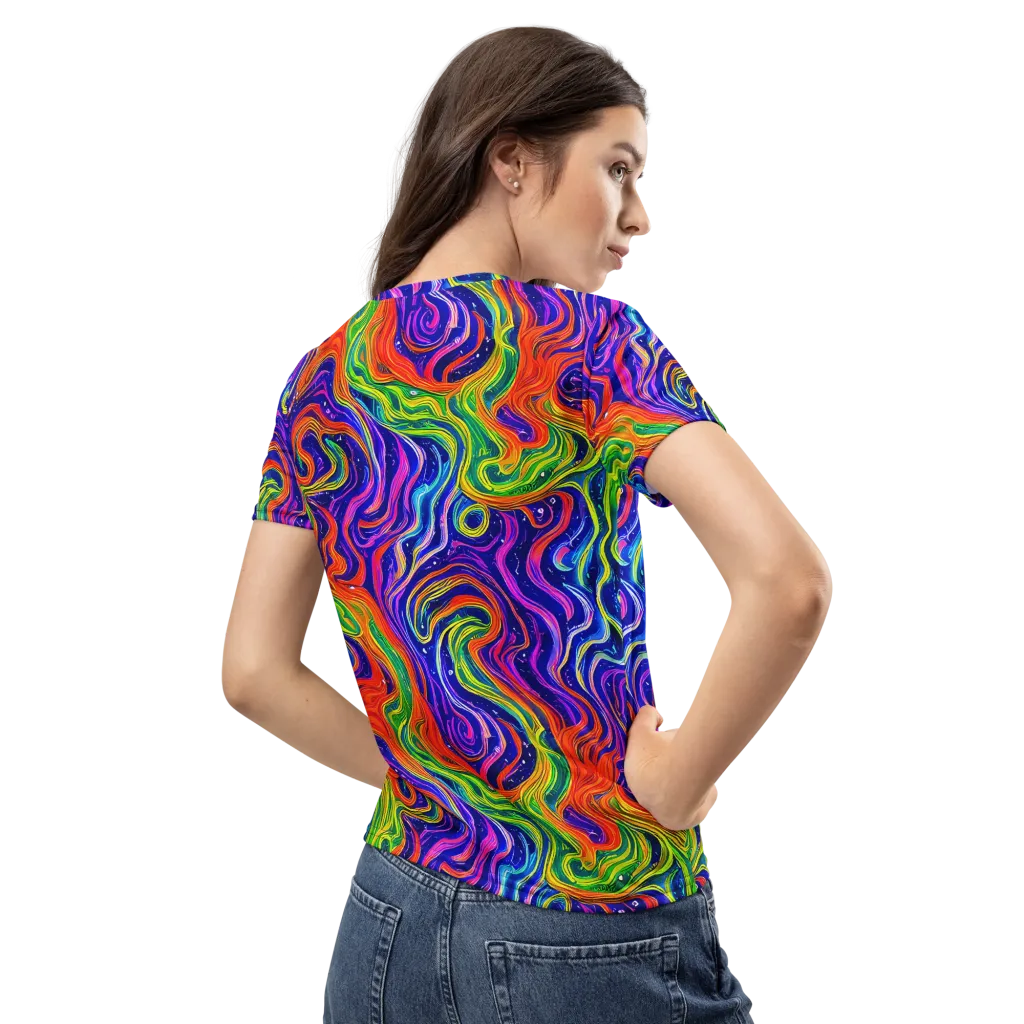 Kaleidoscope Tide on Women's Crew Neck T-Shirt — Back