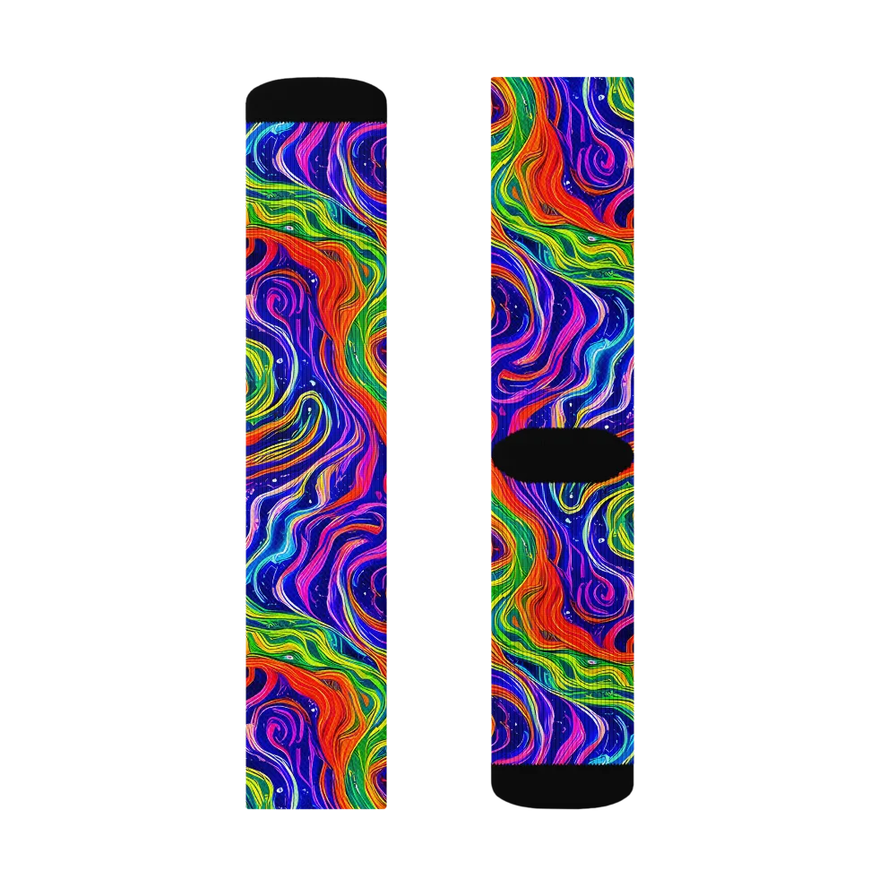 Kaleidoscope Tide on Socks — Left Sock
