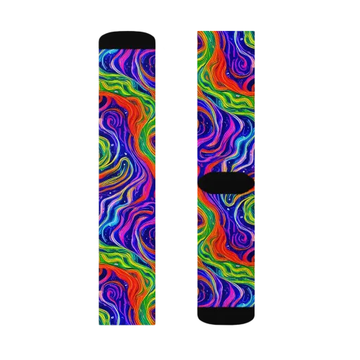 Kaleidoscope Tide on a Socks