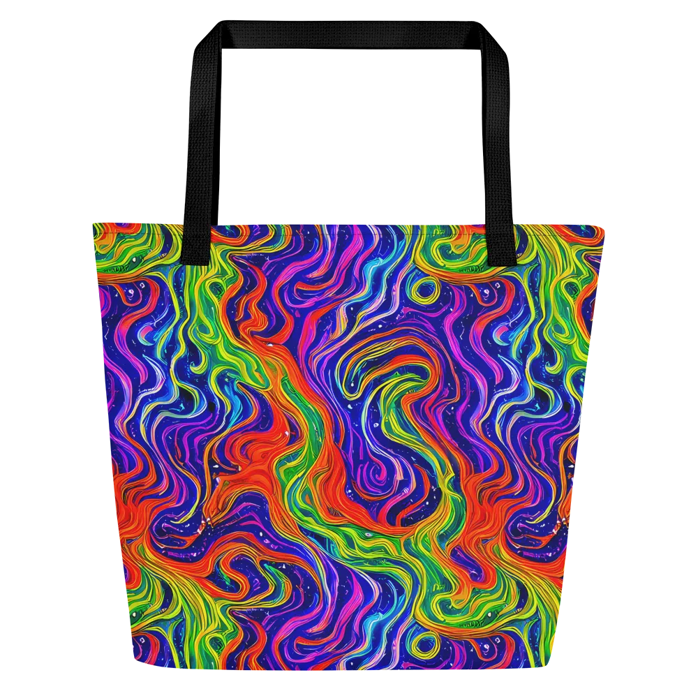 Kaleidoscope Tide on Large Tote Bag W/ Pocket — Front