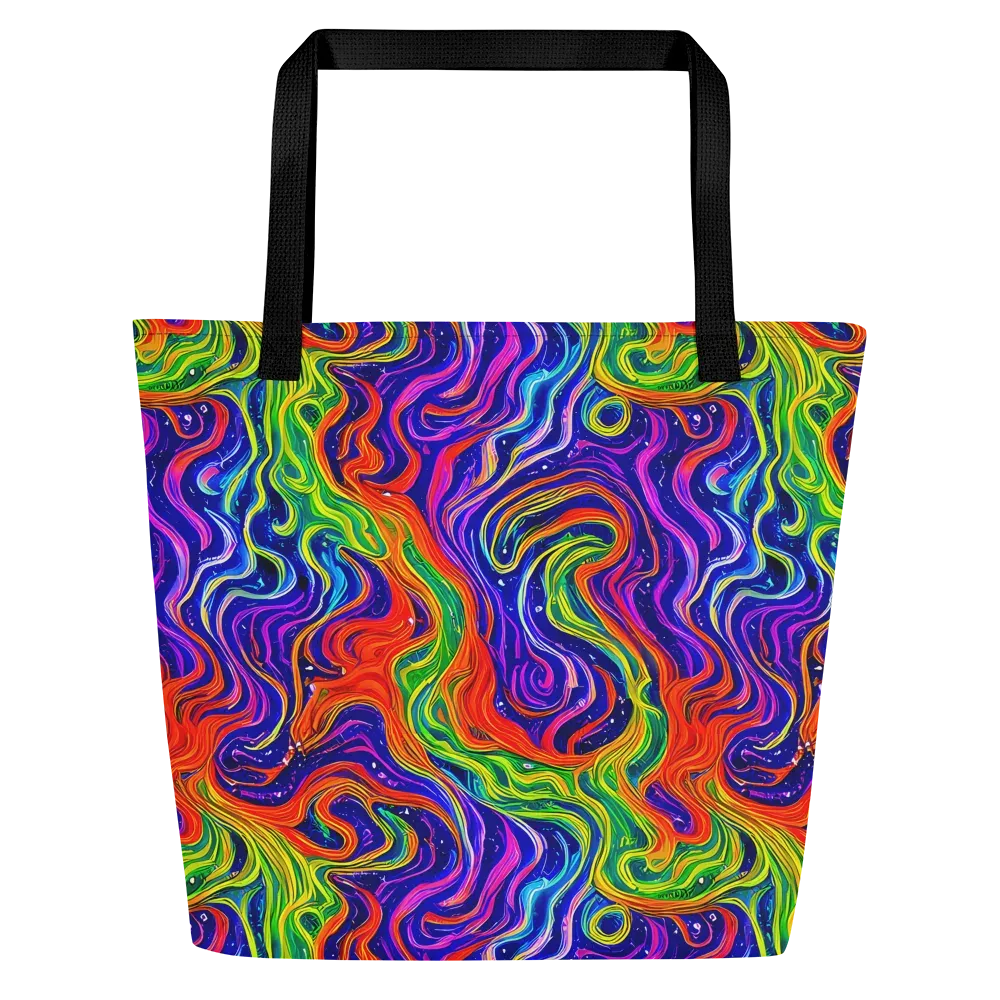 Kaleidoscope Tide on Large Tote Bag W/ Pocket — Front