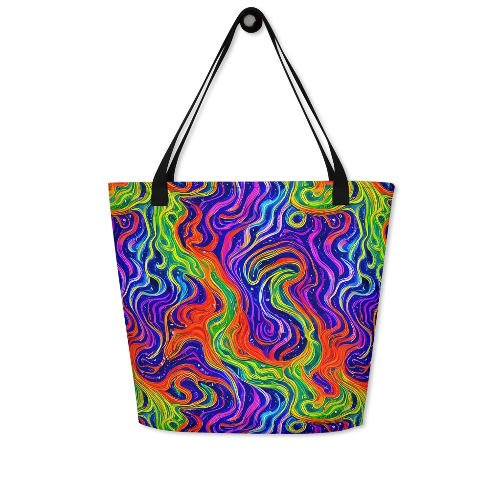 Kaleidoscope Tide on Large Tote Bag W/ Pocket — Front
