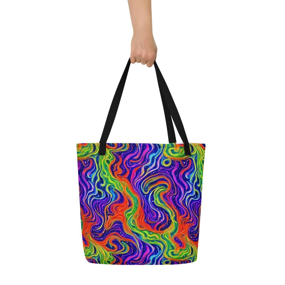 Kaleidoscope Tide on Large Tote Bag W/ Pocket — Front