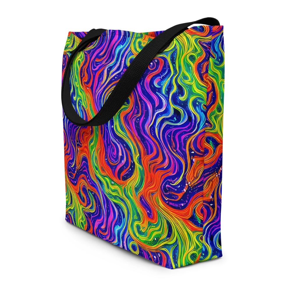 Kaleidoscope Tide on Large Tote Bag W/ Pocket — Front