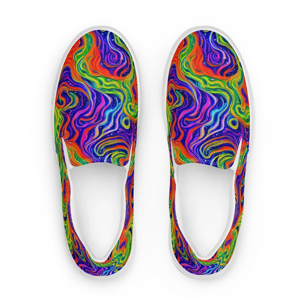 Kaleidoscope Tide on Women's Slip-On Canvas Shoes — Front