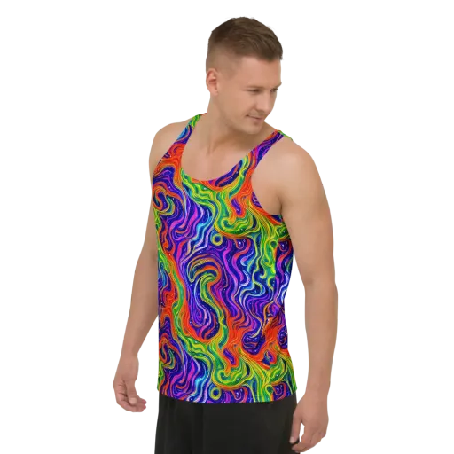 Kaleidoscope Tide on a Men's Tank Top