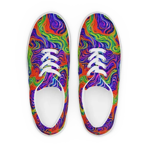 Kaleidoscope Tide on a Men's Lace-Up Canvas Shoes