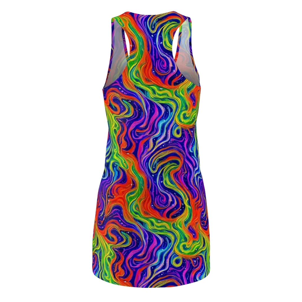 Kaleidoscope Tide on Racerback Dress — Back