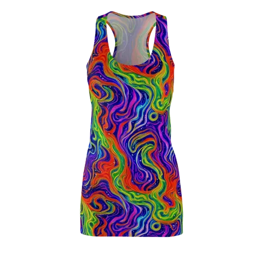 Kaleidoscope Tide on a Racerback Dress