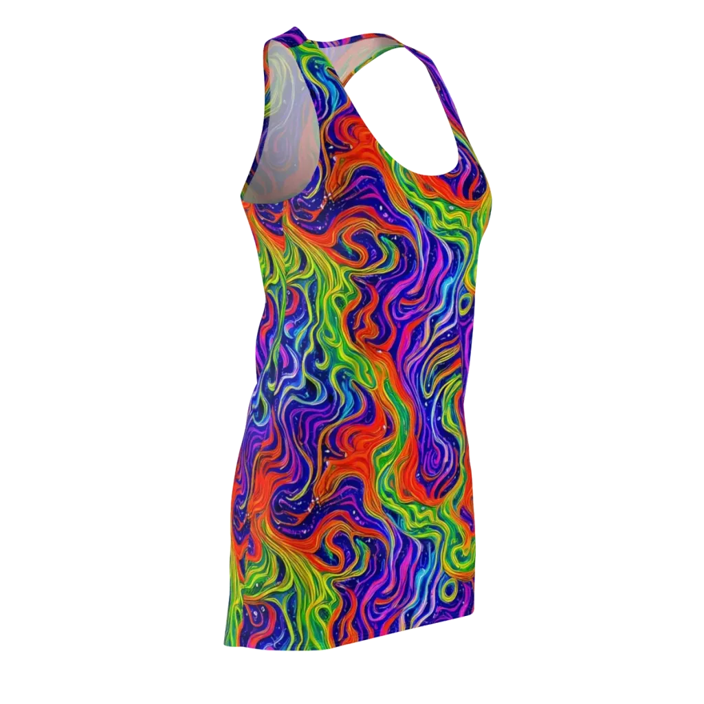 Kaleidoscope Tide on Racerback Dress — Front Side