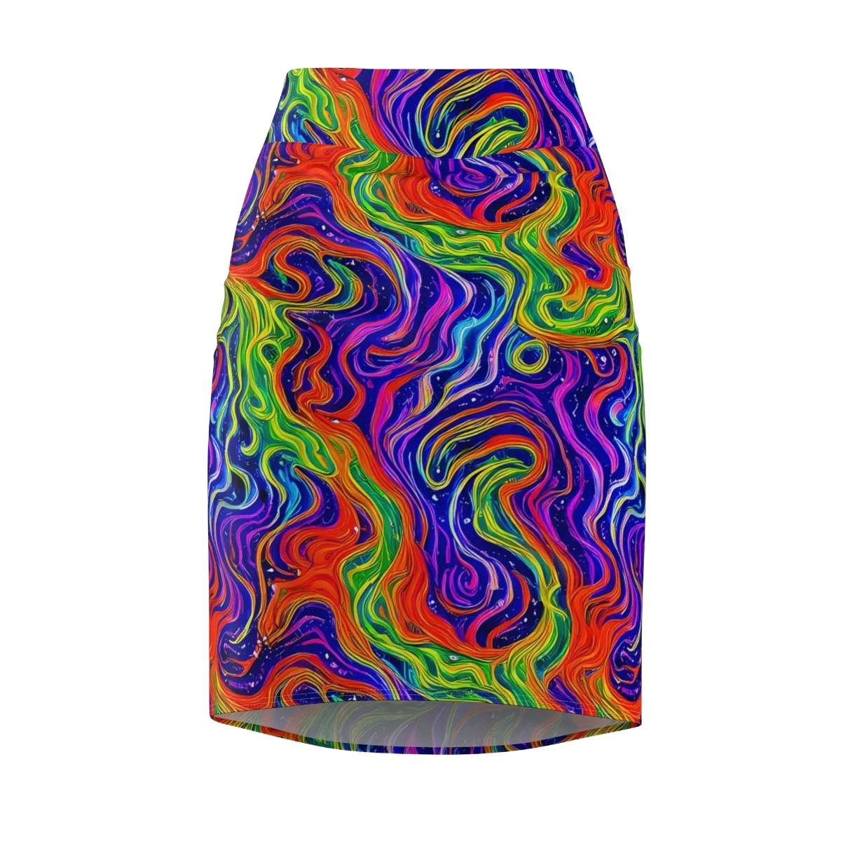 Kaleidoscope Tide on Pencil Skirt — Front