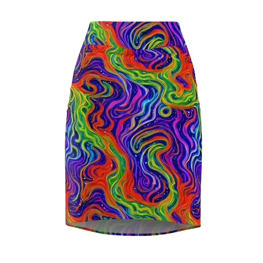 Kaleidoscope Tide on a Pencil Skirt