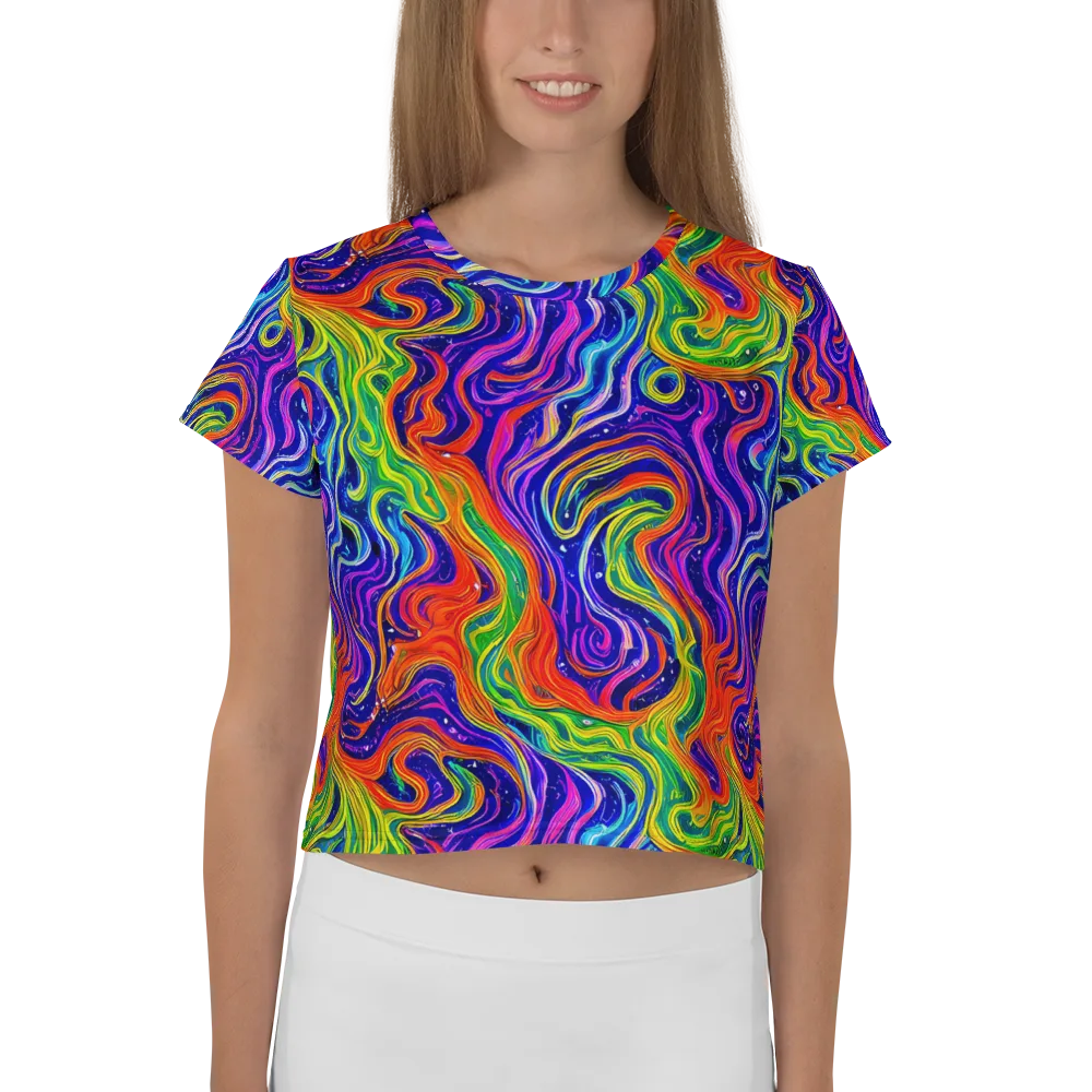 Kaleidoscope Tide on Crop Tee — Front