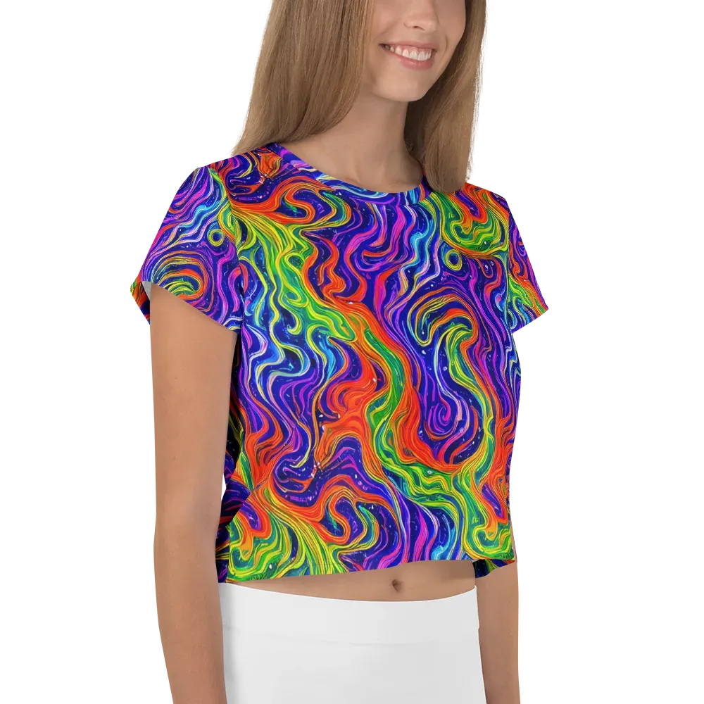 Kaleidoscope Tide on Crop Tee — Right