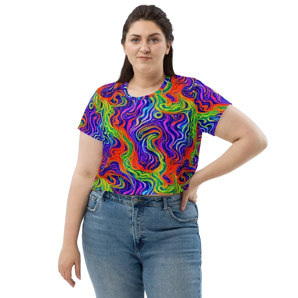 Kaleidoscope Tide on Crop Tee — Front