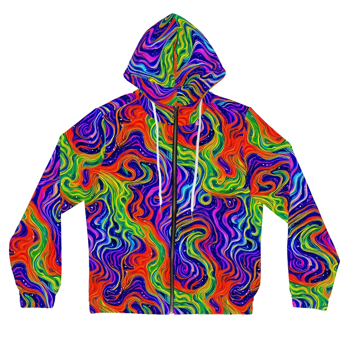 Kaleidoscope Tide on Women's Full-Zip Hoodie — Front