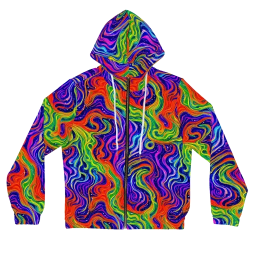 Kaleidoscope Tide on a Women's Full-Zip Hoodie