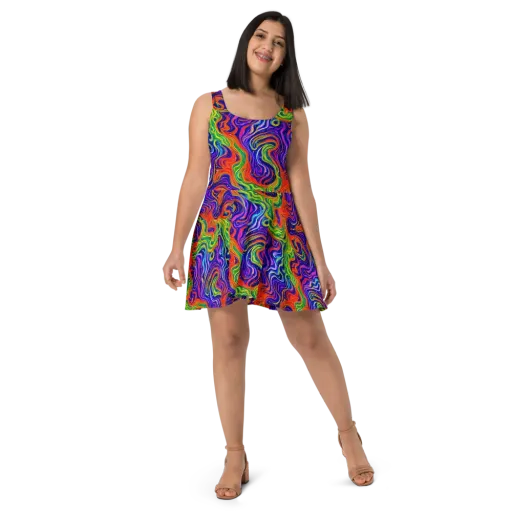 Kaleidoscope Tide on a Skater Dress