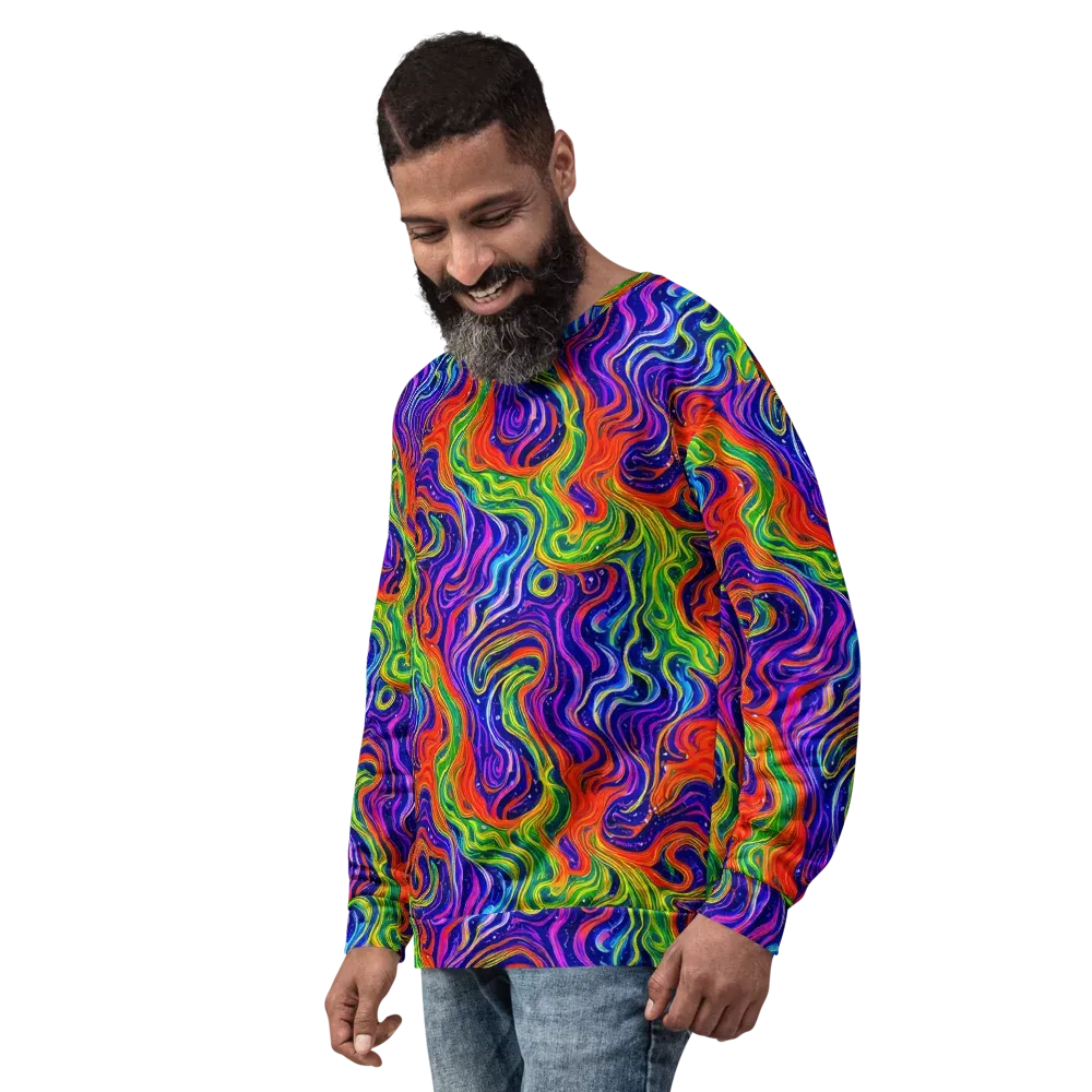 Kaleidoscope Tide on Sweatshirt — Left Front