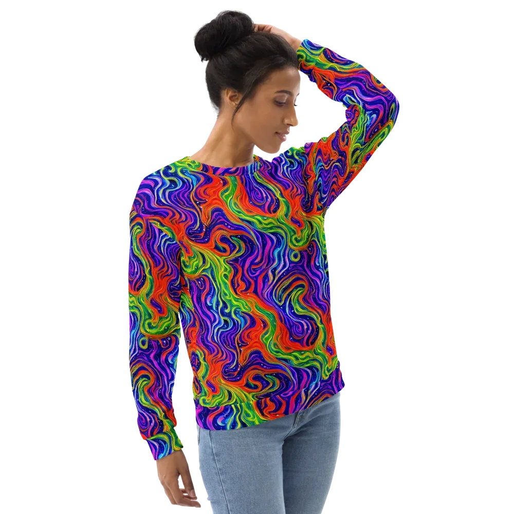 Kaleidoscope Tide on Sweatshirt — Right Front