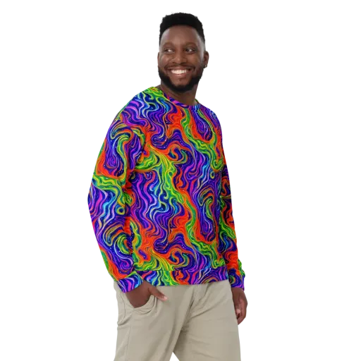 Kaleidoscope Tide on a Sweatshirt