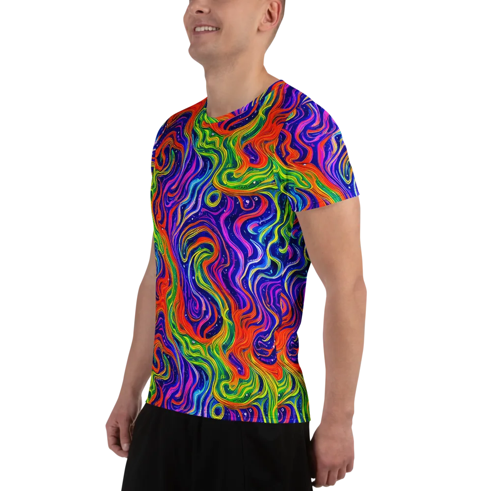 Kaleidoscope Tide on Men's Athletic T-Shirt — Left