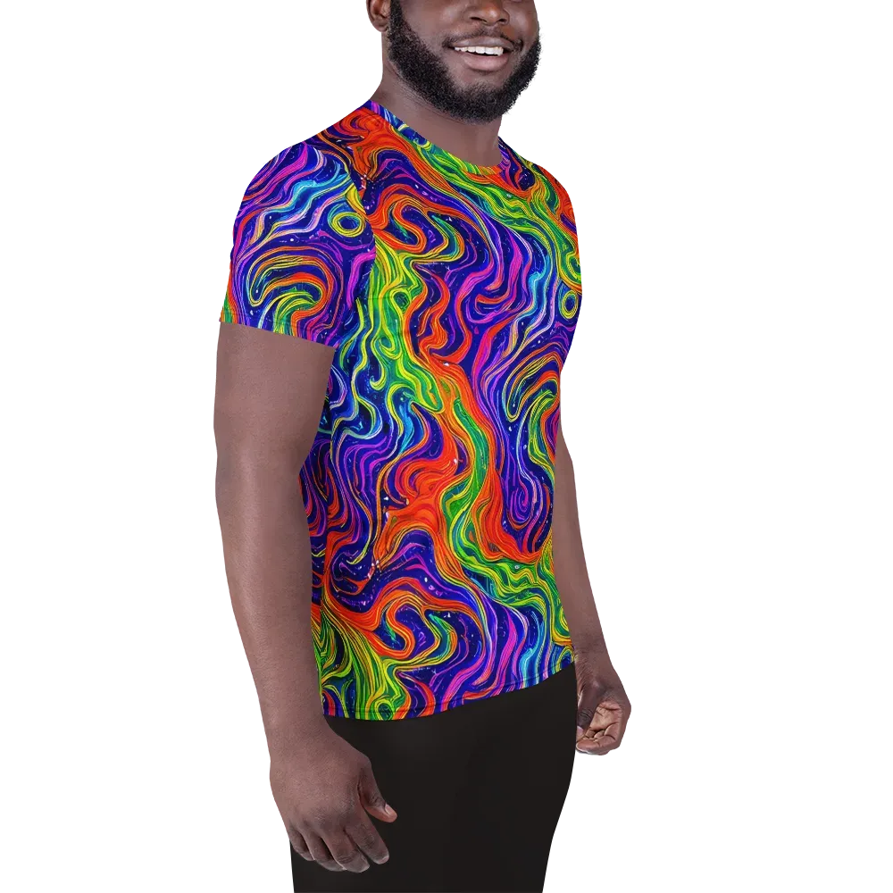Kaleidoscope Tide on Men's Athletic T-Shirt — Right