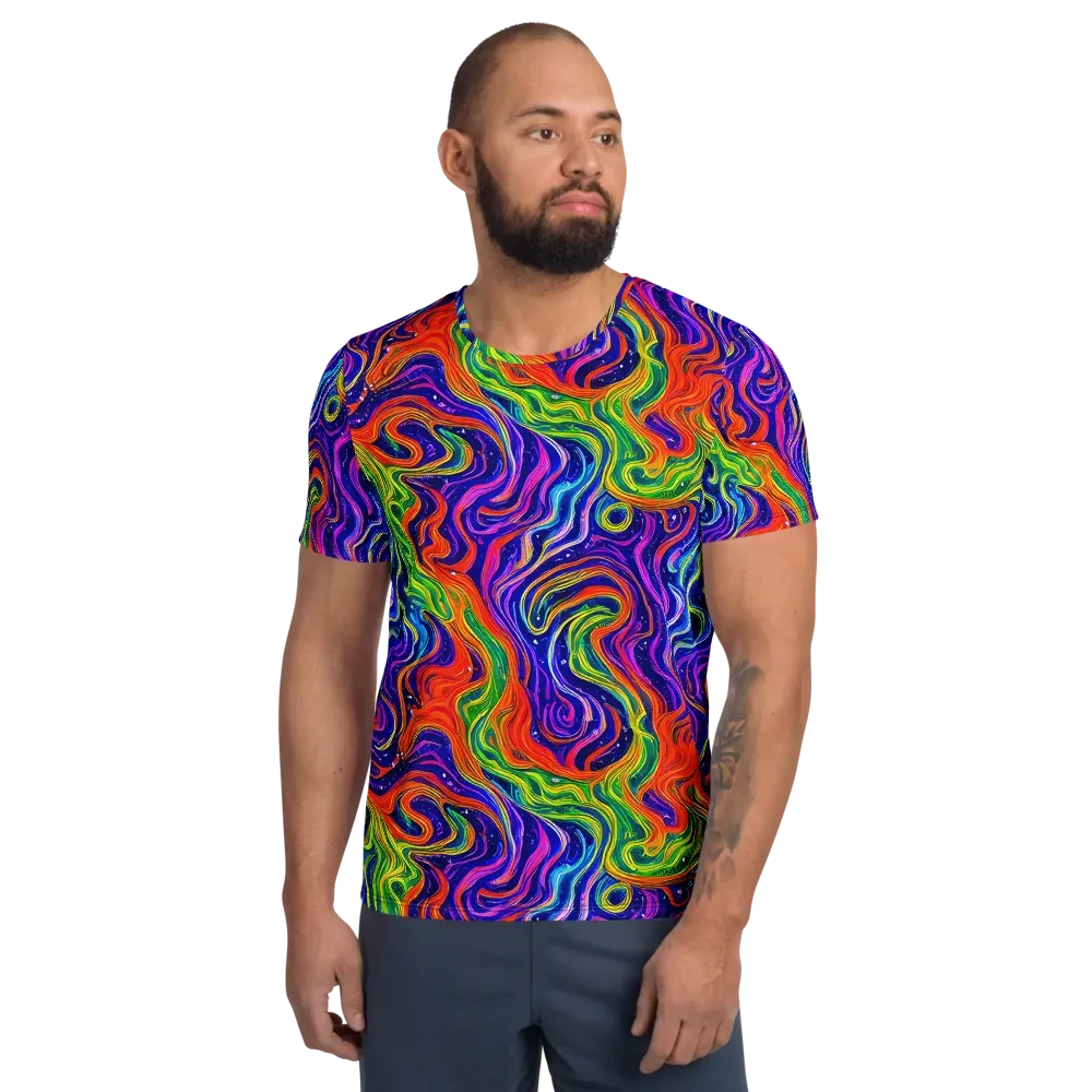 Kaleidoscope Tide on Men's Athletic T-Shirt — Front