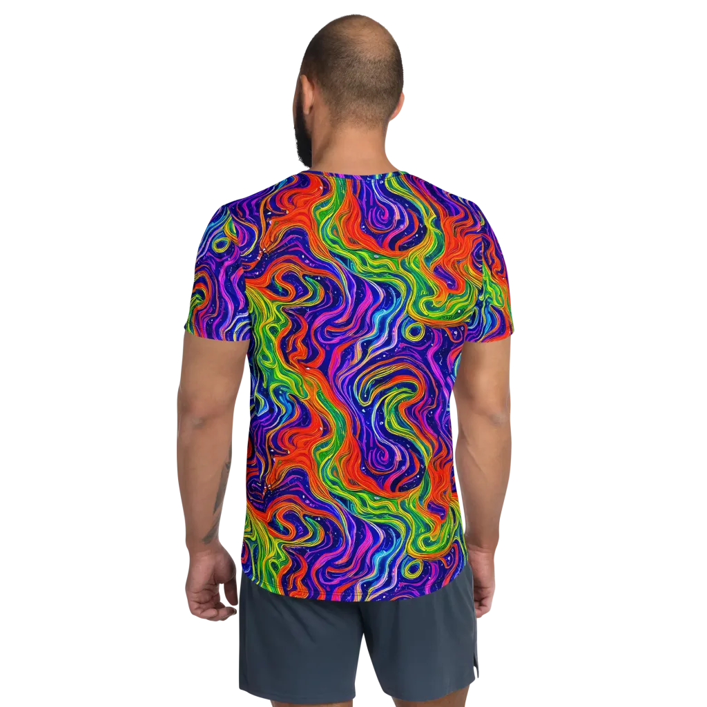 Kaleidoscope Tide on Men's Athletic T-Shirt — Back