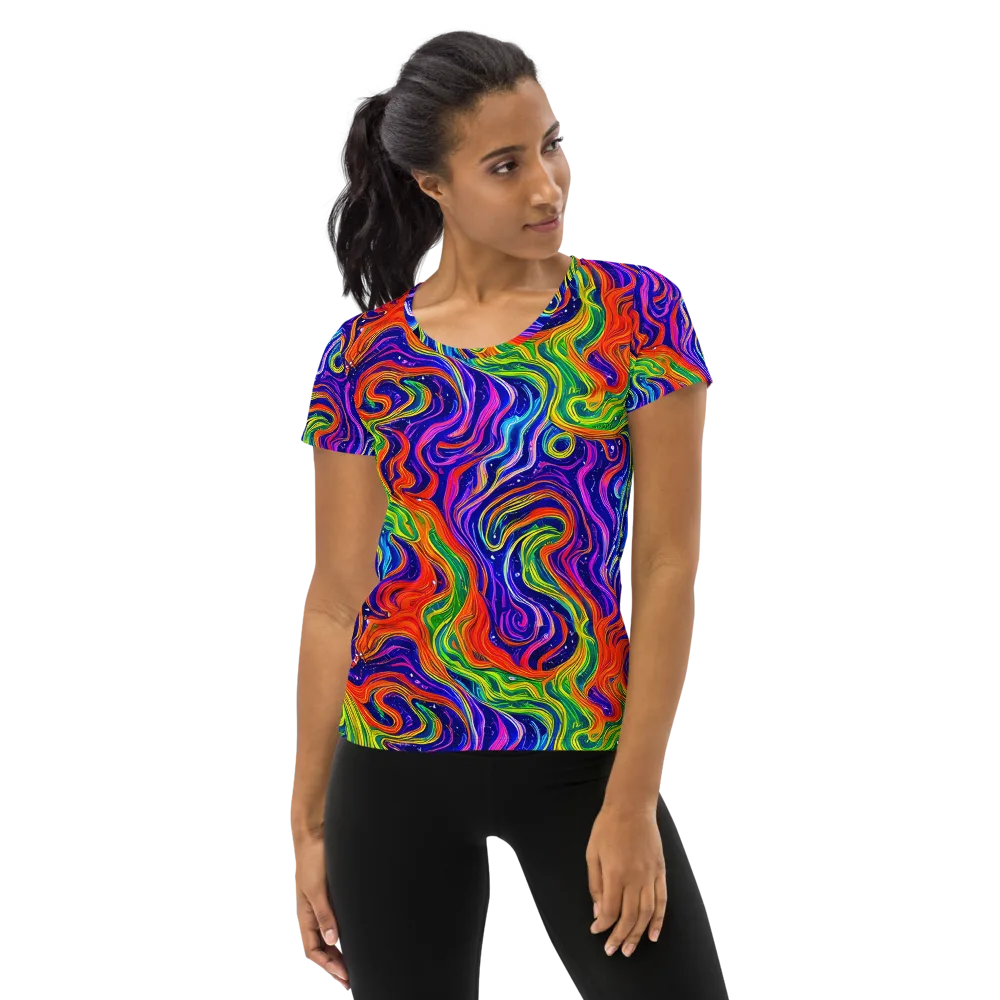 Kaleidoscope Tide on Women's Athletic T-Shirt — Front