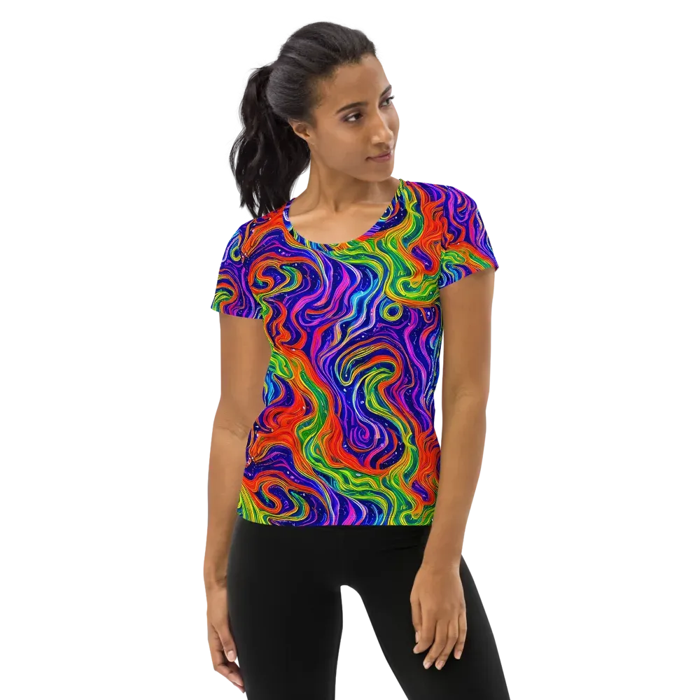 Kaleidoscope Tide on Women's Athletic T-Shirt — Front