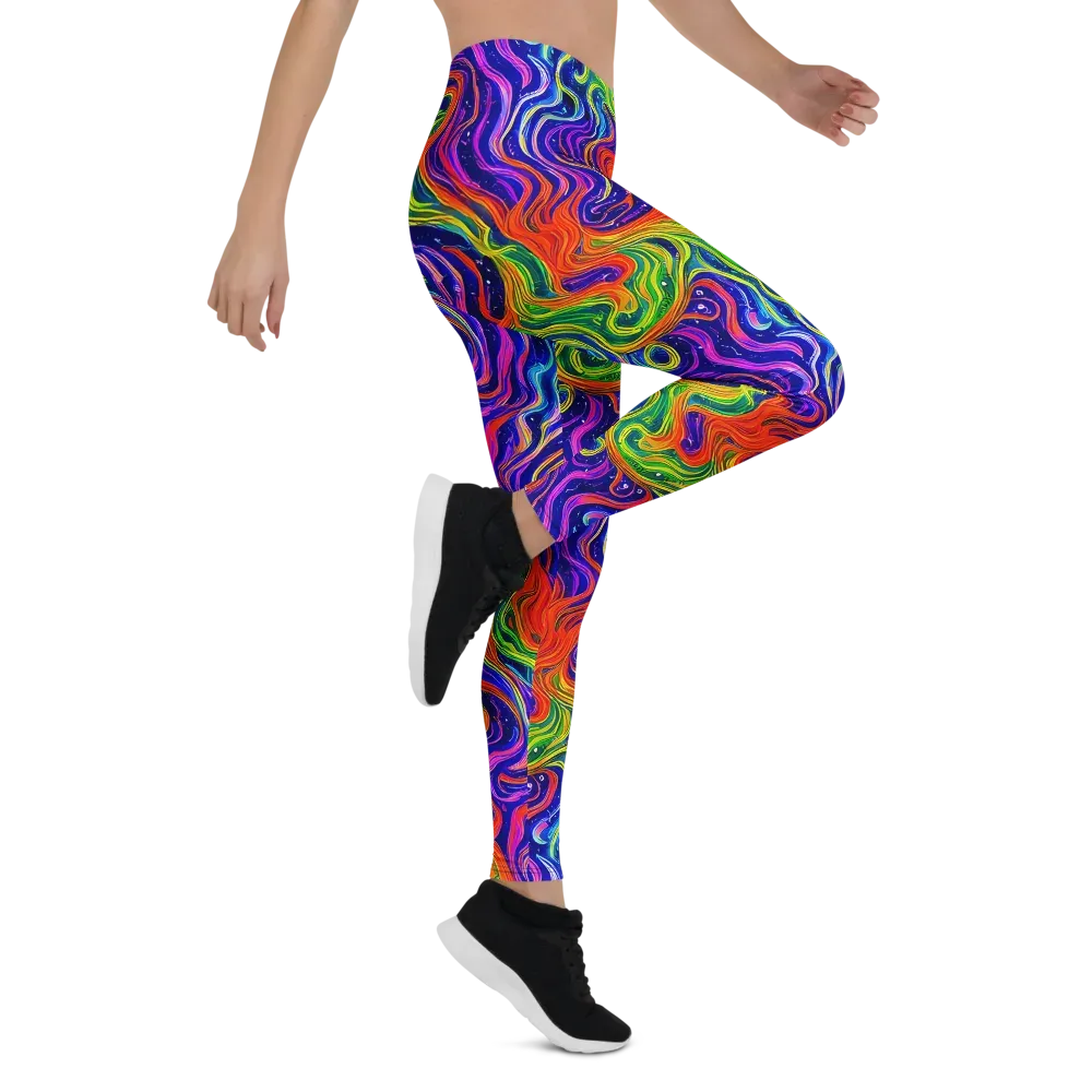 Kaleidoscope Tide on Leggings — Right