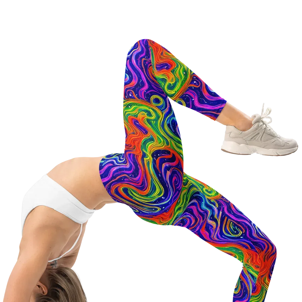 Kaleidoscope Tide on Leggings — Right