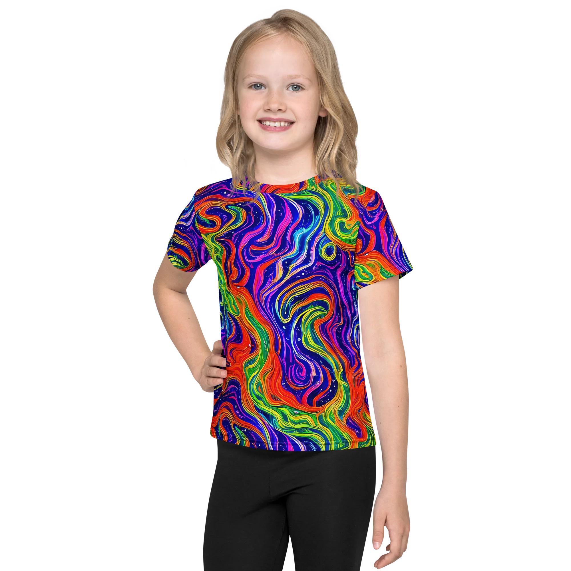 Kaleidoscope Tide on Kids Crew Neck T-Shirt — Front