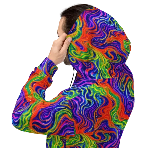 Kaleidoscope Tide on a Hoodie