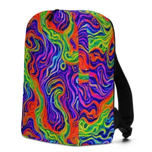 Kaleidoscope Tide on a Minimalist Backpack