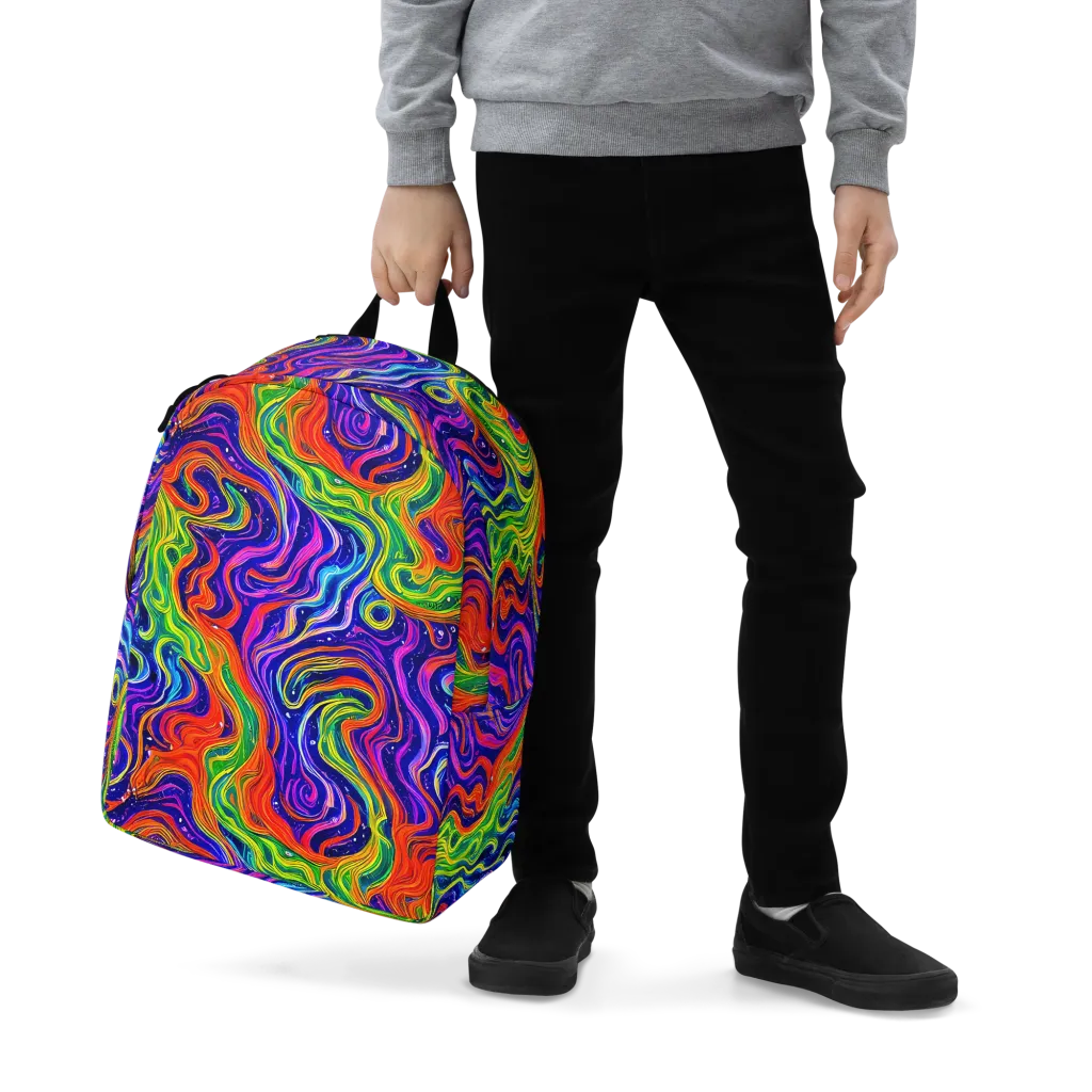 Kaleidoscope Tide on Minimalist Backpack — Zoomed-in