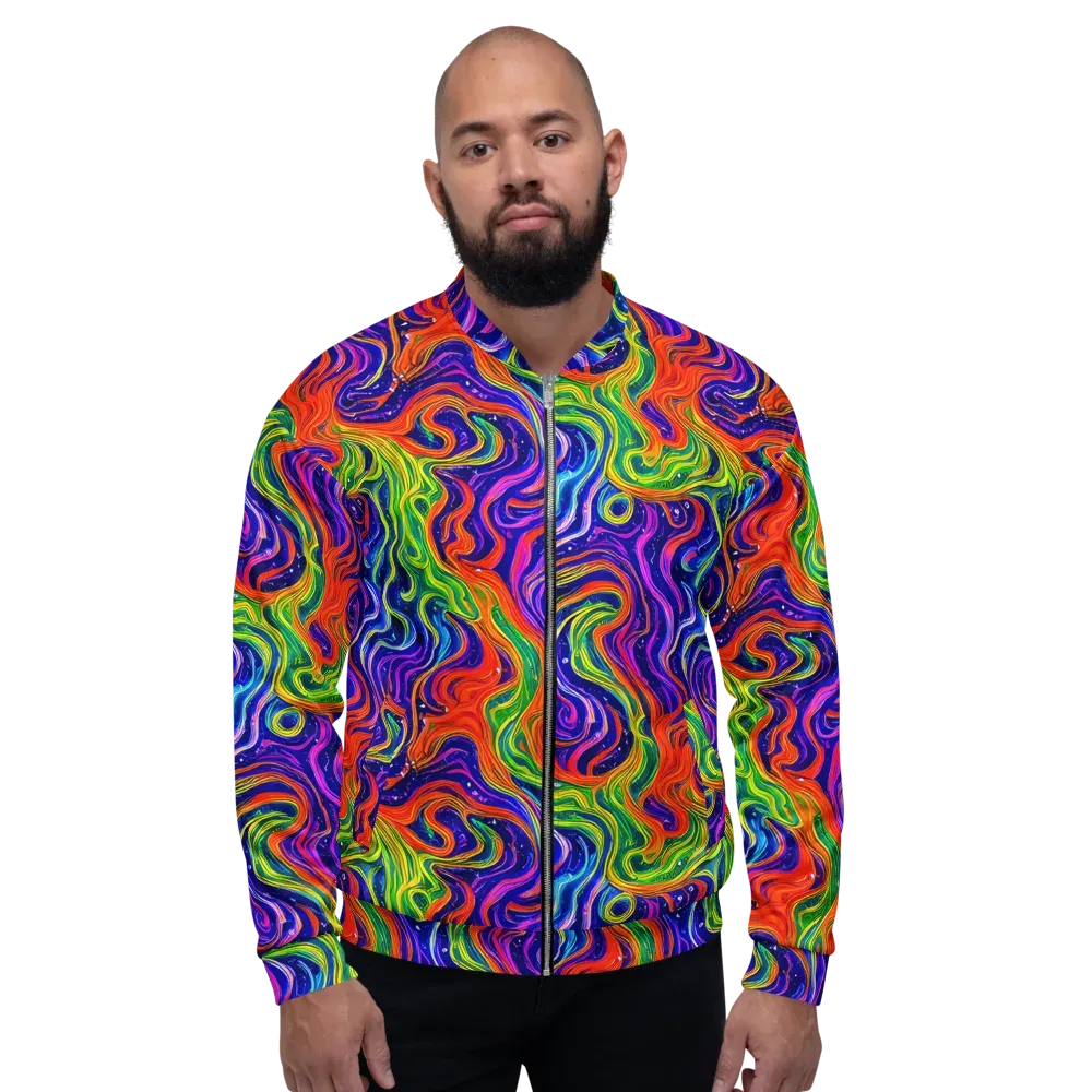 Kaleidoscope Tide on Bomber Jacket — Front